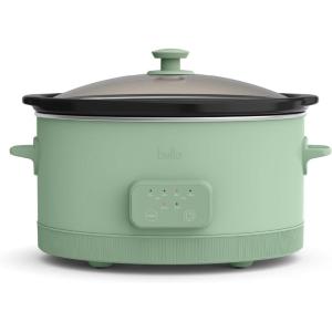 imagebella 60 Qt Programmable Slow Cooker Ceramic Nonstick Coating Adjustable Temperature ampamp Cooking Times Dishwasher Safe Stoneware Pot ampamp Tempered Glass Lid Tangle Free Cord Wrap SurfSeaglass