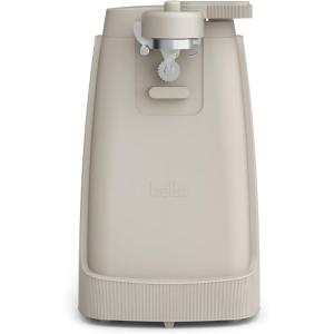imagebella Electric Can Opener and Knife Sharpener Multifunctional Jar and Bottle Opener with Removable Cutting Lever and Cord Storage Stainless Steel Blade SurfOatmilk