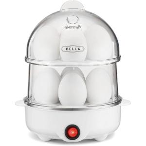 imagebella Electric Egg Cooker 14 Eggs Capacity Tray Double Stack for Poached Scrambled Hard Medium ampamp Soft Boiled Eggs Omelets and Steamed Dumplings Auto Shutoff 360 Watt BlossomWhite