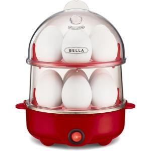 imagebella Electric Egg Cooker 14 Eggs Capacity Tray Double Stack for Poached Scrambled Hard Medium ampamp Soft Boiled Eggs Omelets and Steamed Dumplings Auto Shutoff 360 Watt BlossomRed