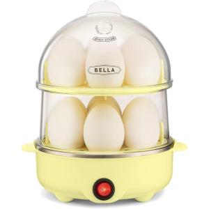 imagebella Electric Egg Cooker 14 Eggs Capacity Tray Double Stack for Poached Scrambled Hard Medium ampamp Soft Boiled Eggs Omelets and Steamed Dumplings Auto Shutoff 360 Watt BlossomYellow