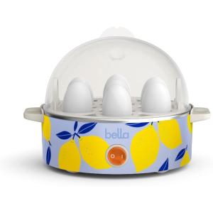 imagebella Electric Egg Cooker 7 Eggs Capacity Tray Single Stack for Poached Scrambled Hard Medium ampamp Soft Boiled Eggs Omelets and Steamed Dumplings Auto Shutoff 360 Watt BlossomBlue Lemon Drop