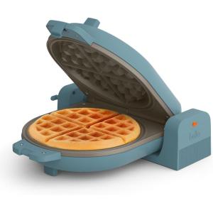 imagebella FlipnStore Waffle Maker with EverGood Ceramic Nonstick Coating Fitsanywhere Kitchenware Power Indicator Light Cool Touch Handle ampamp Cord Wrap 7 Wide ampamp 1quot Deep Plates 1000 Watt OatmilkSurf