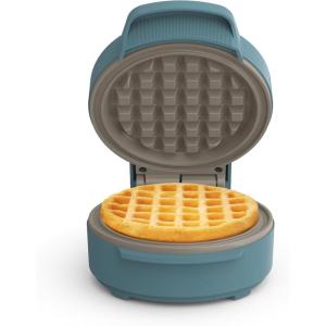 imagebella SnacknStore Mini Waffle Maker EverGood Ceramic Nonstick Coating Cord Wrap Ready Indicator Light ampamp Cool Touch Handles Stackable Design ampamp Customizable Plates 400 Watt BlossomSurf