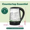 imageBELLA 17 Liter Glass Electric Kettle Quickly Boil 7 Cups of Water in 67 Minutes Soft Blue LED Lights Illuminate While Boiling Cordless Portable Heater Carefree Auto ShutOff BlackBlack  Green