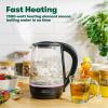imageBELLA 17 Liter Glass Electric Kettle Quickly Boil 7 Cups of Water in 67 Minutes Soft Blue LED Lights Illuminate While Boiling Cordless Portable Heater Carefree Auto ShutOff BlackBlack  Pink