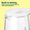 imageBELLA 17 Liter Glass Electric Kettle Quickly Boil 7 Cups of Water in 67 Minutes Soft Blue LED Lights Illuminate While Boiling Cordless Portable Heater Carefree Auto ShutOff BlackWhite  Green