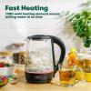 imageBELLA 17 Liter Glass Electric Kettle Quickly Boil 7 Cups of Water in 67 Minutes Soft Blue LED Lights Illuminate While Boiling Cordless Portable Heater Carefree Auto ShutOff BlackBlack  Red