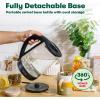 imageBELLA 17 Liter Glass Electric Kettle Quickly Boil 7 Cups of Water in 67 Minutes Soft Blue LED Lights Illuminate While Boiling Cordless Portable Heater Carefree Auto ShutOff BlackBlack
