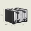 imageBELLA 4 Slice Toaster with Auto Shut Off  Extra Wide Slots ampamp Removable Crumb Tray and Cancel Defrost ampamp Reheat Function  Toast Bread ampamp Bagel BlackBlack