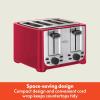imageBELLA 4 Slice Toaster with Auto Shut Off  Extra Wide Slots ampamp Removable Crumb Tray and Cancel Defrost ampamp Reheat Function  Toast Bread ampamp Bagel BlackRed