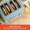 imageBELLA 4 Slice Toaster with Auto Shut Off  Extra Wide Slots ampamp Removable Crumb Tray and Cancel Defrost ampamp Reheat Function  Toast Bread ampamp Bagel BlackAqua