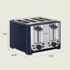 imageBELLA 4 Slice Toaster with Auto Shut Off  Extra Wide Slots ampamp Removable Crumb Tray and Cancel Defrost ampamp Reheat Function  Toast Bread ampamp Bagel BlackBlue