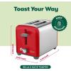 imageBELLA 4 Slice Toaster with Auto Shut Off  Extra Wide Slots and Removable DropDown Crumb Tray with Cancel and Reheat Function  For Texas Toast Large Bread ampamp Bagel Stainless SteelStainless Steel and Red