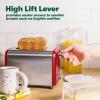 imageBELLA 4 Slice Toaster with Auto Shut Off  Extra Wide Slots and Removable DropDown Crumb Tray with Cancel and Reheat Function  For Texas Toast Large Bread ampamp Bagel Stainless SteelStainless Steel and Red