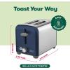 imageBELLA 4 Slice Toaster with Auto Shut Off  Extra Wide Slots and Removable DropDown Crumb Tray with Cancel and Reheat Function  For Texas Toast Large Bread ampamp Bagel Stainless SteelStainless Steel and Blue