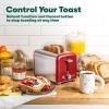 imageBELLA 4 Slice Toaster with Auto Shut Off  Extra Wide Slots and Removable DropDown Crumb Tray with Cancel and Reheat Function  For Texas Toast Large Bread ampamp Bagel Stainless SteelStainless Steel and Red