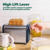 imageBELLA 4 Slice Toaster with Auto Shut Off  Extra Wide Slots and Removable DropDown Crumb Tray with Cancel and Reheat Function  For Texas Toast Large Bread ampamp Bagel Stainless SteelStainless Steel and Blue
