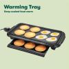 imagebella Electric Griddle with Warming Tray  Smokeless Indoor Grill Nonstick Surface Adjustable Temperature ampamp Cooltouch Handles 10quot x 18quot CopperBlack10 x 18
