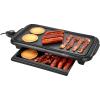 imagebella Electric Griddle with Warming Tray  Smokeless Indoor Grill Nonstick Surface Adjustable Temperature ampamp Cooltouch Handles 10quot x 18quot CopperBlack10 x 18