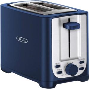 imageBELLA 4 Slice Toaster with Auto Shut Off  Extra Wide Slots ampamp Removable Crumb Tray and Cancel Defrost ampamp Reheat Function  Toast Bread ampamp Bagel BlackBlue