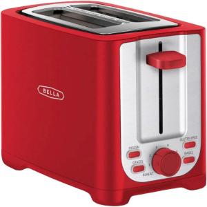 imageBELLA 4 Slice Toaster with Auto Shut Off  Extra Wide Slots ampamp Removable Crumb Tray and Cancel Defrost ampamp Reheat Function  Toast Bread ampamp Bagel BlackRed
