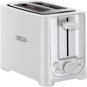 imageBELLA 4 Slice Toaster with Auto Shut Off  Extra Wide Slots ampamp Removable Crumb Tray and Cancel Defrost ampamp Reheat Function  Toast Bread ampamp Bagel BlackWhite