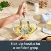imagebella 2 Piece Compact Masher and Whisk Set Fold Flat Stainless steel and silicone Foldable Masher Ballon Whisk Flat Whisk Nonstick Nonslip Heat safe to 425F SlateOatmilk