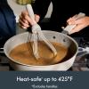 imagebella 2 Piece Compact Masher and Whisk Set Fold Flat Stainless steel and silicone Foldable Masher Ballon Whisk Flat Whisk Nonstick Nonslip Heat safe to 425F SlateOatmilk