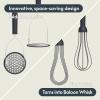 imagebella 2 Piece Compact Masher and Whisk Set Fold Flat Stainless steel and silicone Foldable Masher Ballon Whisk Flat Whisk Nonstick Nonslip Heat safe to 425F SlateSlate