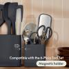 imagebella 7Piece Modular Gadget Set Grater Pizza Cutter Ice Cream Scoop Peeler Shears Bottle Opener Crock with removable divider Dishwasher Safe SlateOatmilk