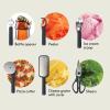 imagebella 7Piece Modular Gadget Set Grater Pizza Cutter Ice Cream Scoop Peeler Shears Bottle Opener Crock with removable divider Dishwasher Safe SlateSlate