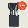 imagebella 7Piece Modular Gadget Set Grater Pizza Cutter Ice Cream Scoop Peeler Shears Bottle Opener Crock with removable divider Dishwasher Safe SlateSlate