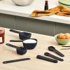 imagebella 9Piece Nested Measuring Cups amp Spoons Set Stackable 4 Cups 4 spoons 1 Leveler Nonslip handles Kitchen Cooking Baking Measuring Set BPA Free Dishwasher Safe OatmilkSlate