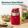 imagebella Automatic Can Opener Hands Free Battery Operated Cordless Stainless steel blade to open any Size Can with Magnet to Safely Remove Lid Seamless Opening Decreases Sharp Edges SlateRed