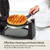 imagebella Classic Rotating Belgian Waffle Maker with Nonstick Plates Removable Drip Tray Adjustable Browning Control and Cool Touch Handles Stainless SteelPolished Stainless Steel