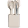 imagebella 7Piece Modular Gadget Set Grater Pizza Cutter Ice Cream Scoop Peeler Shears Bottle Opener Crock with removable divider Dishwasher Safe SlateOatmilk