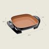 imagebella Make amp Take XL Electric Skillet Fitsanywhere kitchenware EverGood Ceramic Coating Adjustable Temperature amp DishwasherSafe Tempered Glass Lid Cast Aluminum Base 1200 Watt OatmilkCopper