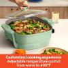 imagebella Make amp Take XL Electric Skillet Fitsanywhere kitchenware EverGood Ceramic Coating Adjustable Temperature amp DishwasherSafe Tempered Glass Lid Cast Aluminum Base 1200 Watt OatmilkSeaglass