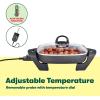 imagebella Make amp Take XL Electric Skillet Fitsanywhere kitchenware EverGood Ceramic Coating Adjustable Temperature amp DishwasherSafe Tempered Glass Lid Cast Aluminum Base 1200 Watt OatmilkBlack