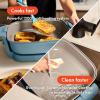 imagebella Make amp Take XL Electric Skillet Fitsanywhere kitchenware EverGood Ceramic Coating Adjustable Temperature amp DishwasherSafe Tempered Glass Lid Cast Aluminum Base 1200 Watt OatmilkSurf