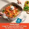 imagebella Make amp Take XL Electric Skillet Fitsanywhere kitchenware EverGood Ceramic Coating Adjustable Temperature amp DishwasherSafe Tempered Glass Lid Cast Aluminum Base 1200 Watt OatmilkOatmilk