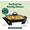 imagebella Make amp Take XL Electric Skillet Fitsanywhere kitchenware EverGood Ceramic Coating Adjustable Temperature amp DishwasherSafe Tempered Glass Lid Cast Aluminum Base 1200 Watt OatmilkBlack