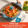 imagebella Make amp Take XL Electric Skillet Fitsanywhere kitchenware EverGood Ceramic Coating Adjustable Temperature amp DishwasherSafe Tempered Glass Lid Cast Aluminum Base 1200 Watt OatmilkSurf