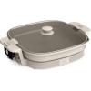 imagebella Make amp Take XL Electric Skillet Fitsanywhere kitchenware EverGood Ceramic Coating Adjustable Temperature amp DishwasherSafe Tempered Glass Lid Cast Aluminum Base 1200 Watt OatmilkOatmilk