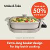 imagebella Make amp Take XL Electric Skillet Fitsanywhere kitchenware EverGood Ceramic Coating Adjustable Temperature amp DishwasherSafe Tempered Glass Lid Cast Aluminum Base 1200 Watt OatmilkOatmilk