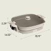 imagebella Make amp Take XL Electric Skillet Fitsanywhere kitchenware EverGood Ceramic Coating Adjustable Temperature amp DishwasherSafe Tempered Glass Lid Cast Aluminum Base 1200 Watt OatmilkOatmilk