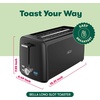image:imageBELLA 4 Slice Toaster Long Slot amp Removable Crumb Tray  7 Shading Options with Auto Shut Off Cancel amp Reheat Button  Toast Bread amp Bagel SageBlack