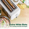 image:imageBELLA 4 Slice Toaster Long Slot amp Removable Crumb Tray  7 Shading Options with Auto Shut Off Cancel amp Reheat Button  Toast Bread amp Bagel SageStainless Steel  White