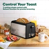 image:imageBELLA 4 Slice Toaster Long Slot amp Removable Crumb Tray  7 Shading Options with Auto Shut Off Cancel amp Reheat Button  Toast Bread amp Bagel SageStainless Steel  Black